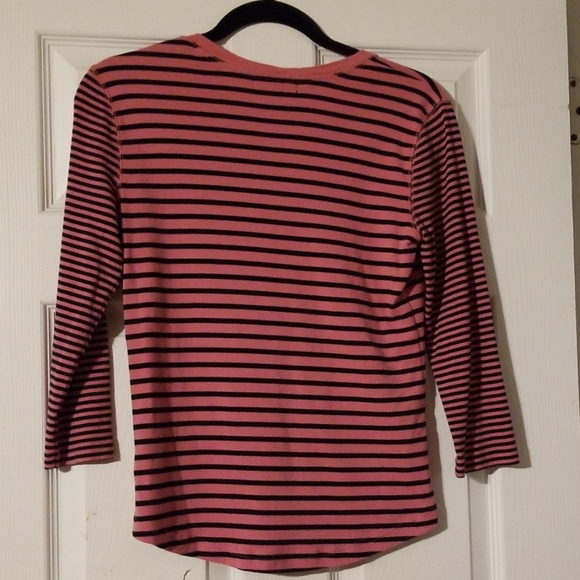 Chaps Pink/Black stripe M medium top - Picture 4 of 4